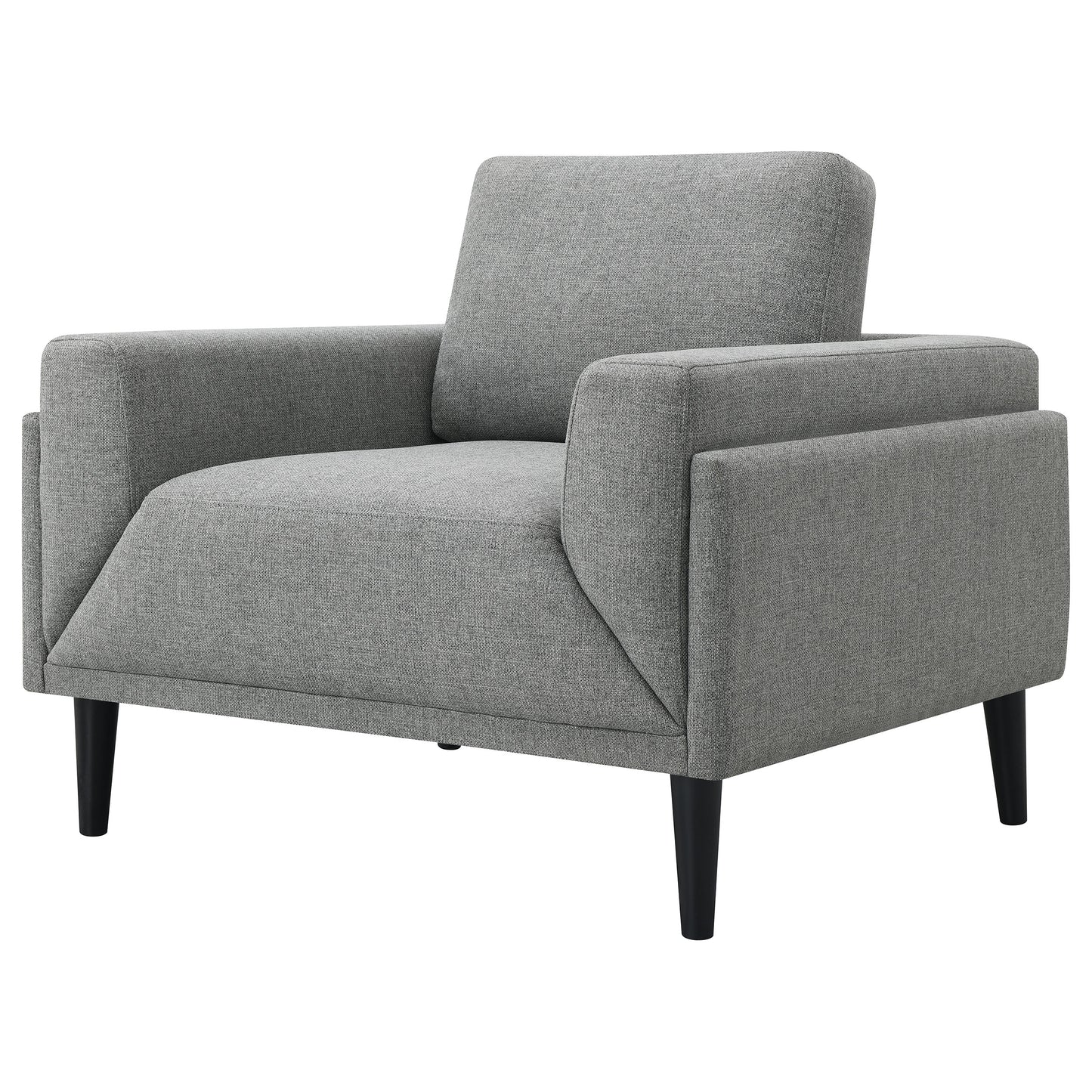 jackman upholstered track arm accent chair greygrey