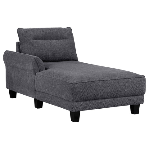 Anna Upholstered Curved Arm Chaise Sectional Sofa GreyGrey