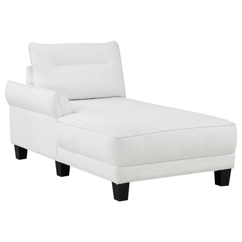 Anna Upholstered Curved Arm Chaise Sectional Sofa WhiteWhite