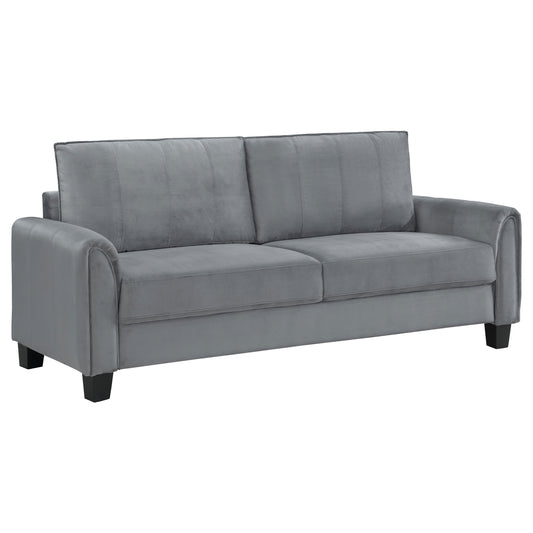 Deja Upholstered Rolled Arm Sofa GreyGrey