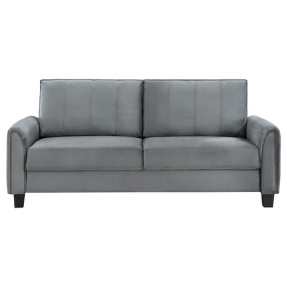 Deja Upholstered Rolled Arm Sofa GreyGrey