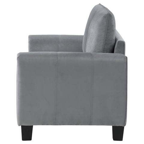 Deja Upholstered Rolled Arm Loveseat GreyGrey