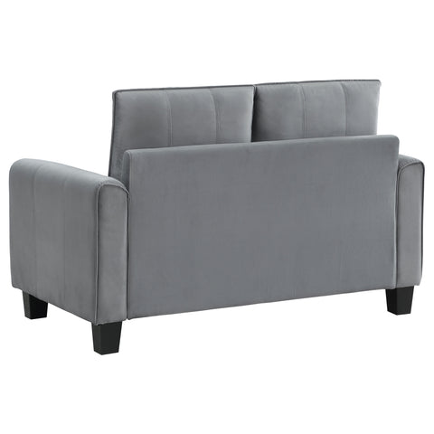 Deja Upholstered Rolled Arm Loveseat GreyGrey
