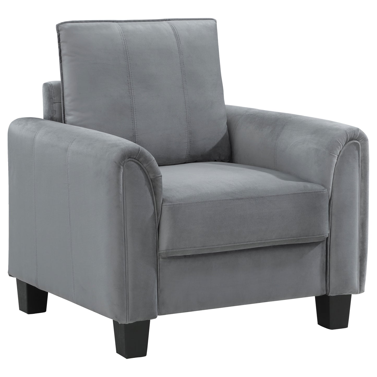 deja upholstered rolled arm accent chair greygrey