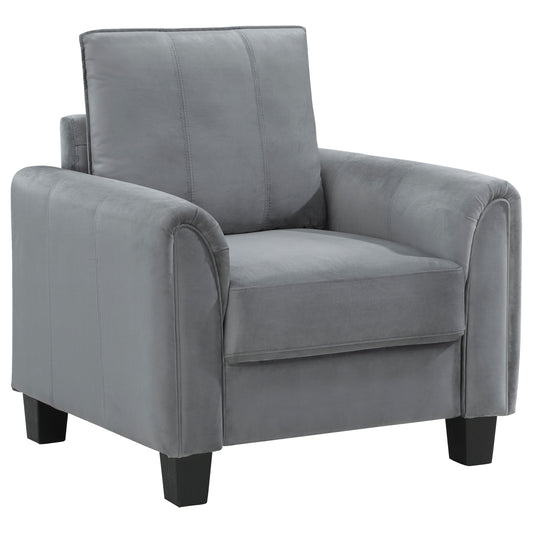 Serenity Upholstered Rolled Arm Accent Chair Grey