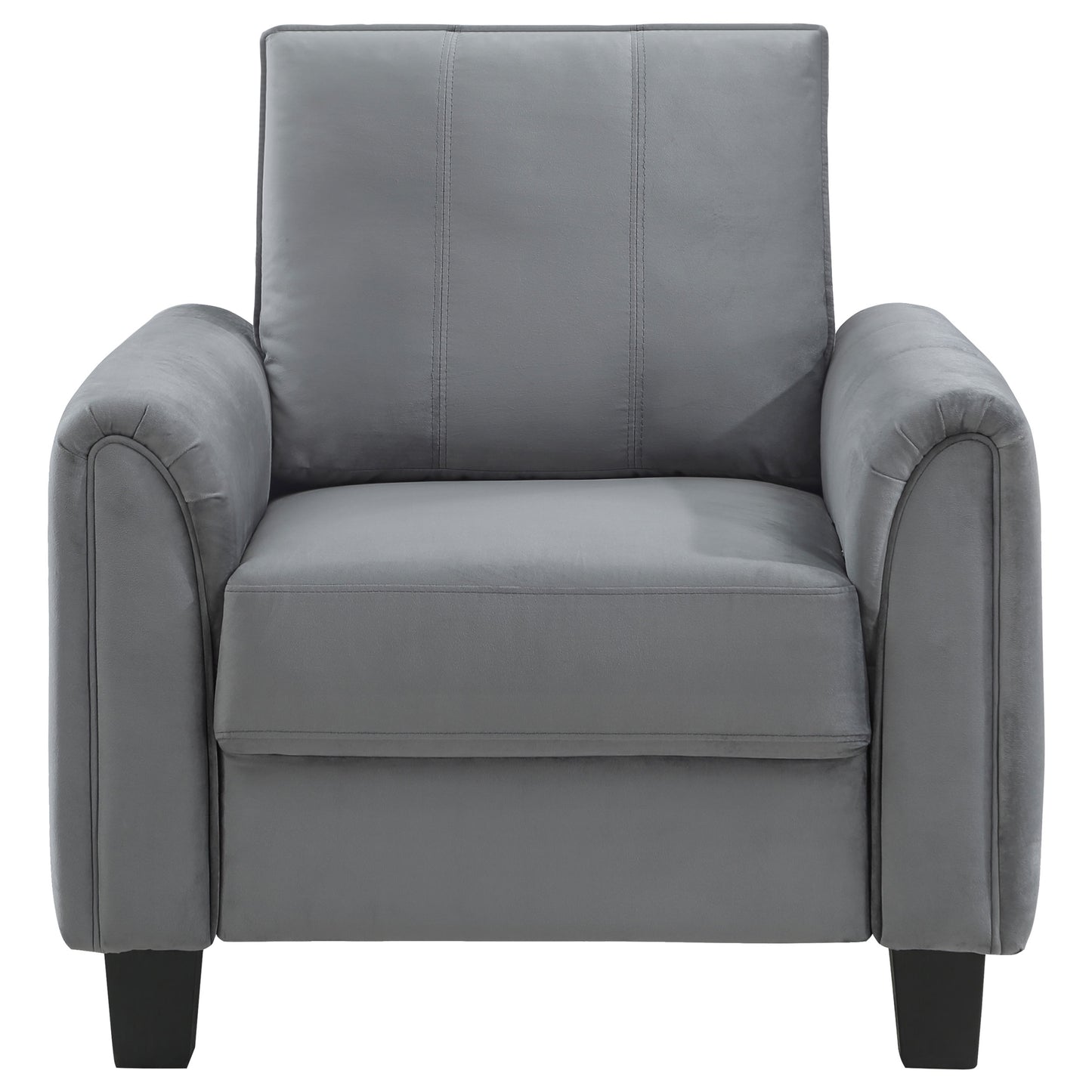 deja upholstered rolled arm accent chair greygrey