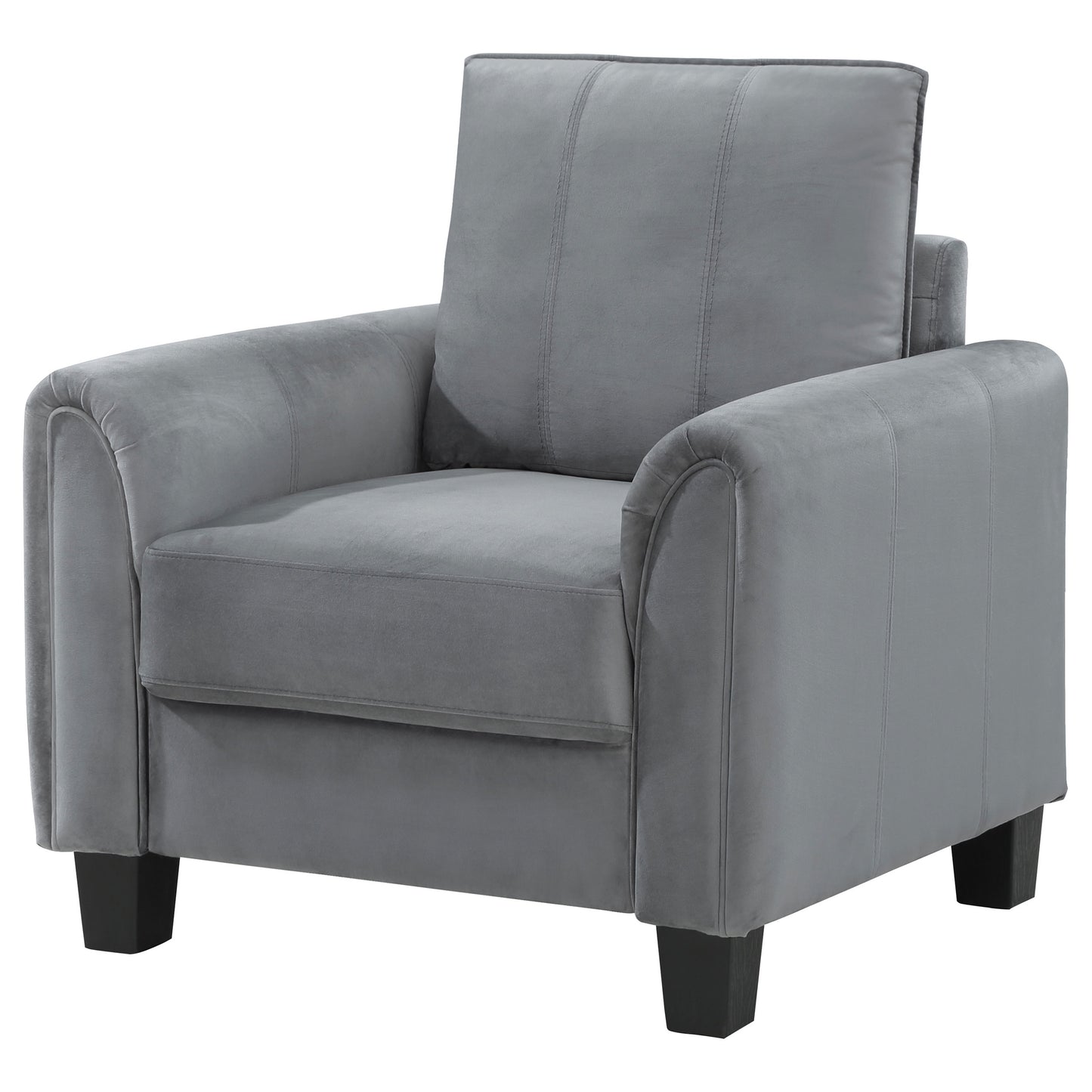 serenity upholstered rolled arm accent chair grey