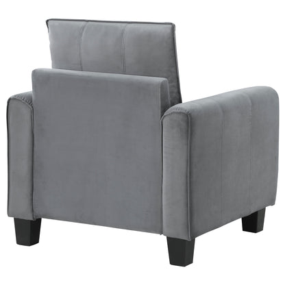 Serenity Upholstered Rolled Arm Accent Chair Grey