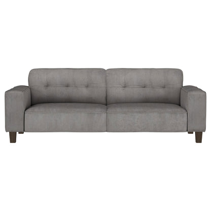 Leilani Upholstered Track Arm Tufted Sofa CharcoalCharcoal