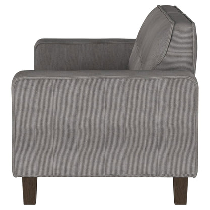 Leilani Upholstered Track Arm Tufted Sofa CharcoalCharcoal