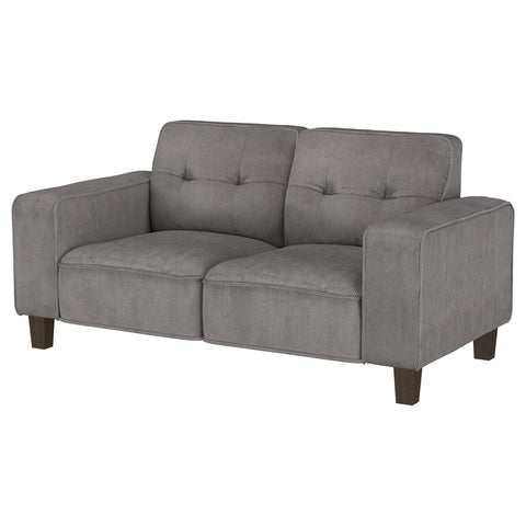Leilani Upholstered Track Arm Tufted Loveseat CharcoalCharcoal
