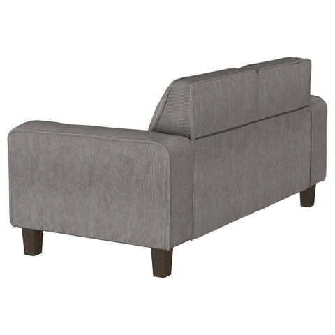 Leilani Upholstered Track Arm Tufted Loveseat CharcoalCharcoal
