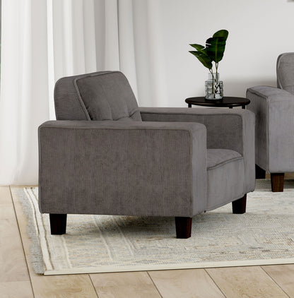 Leilani Upholstered Track Arm Tufted Accent Chair CharcoalCharcoal