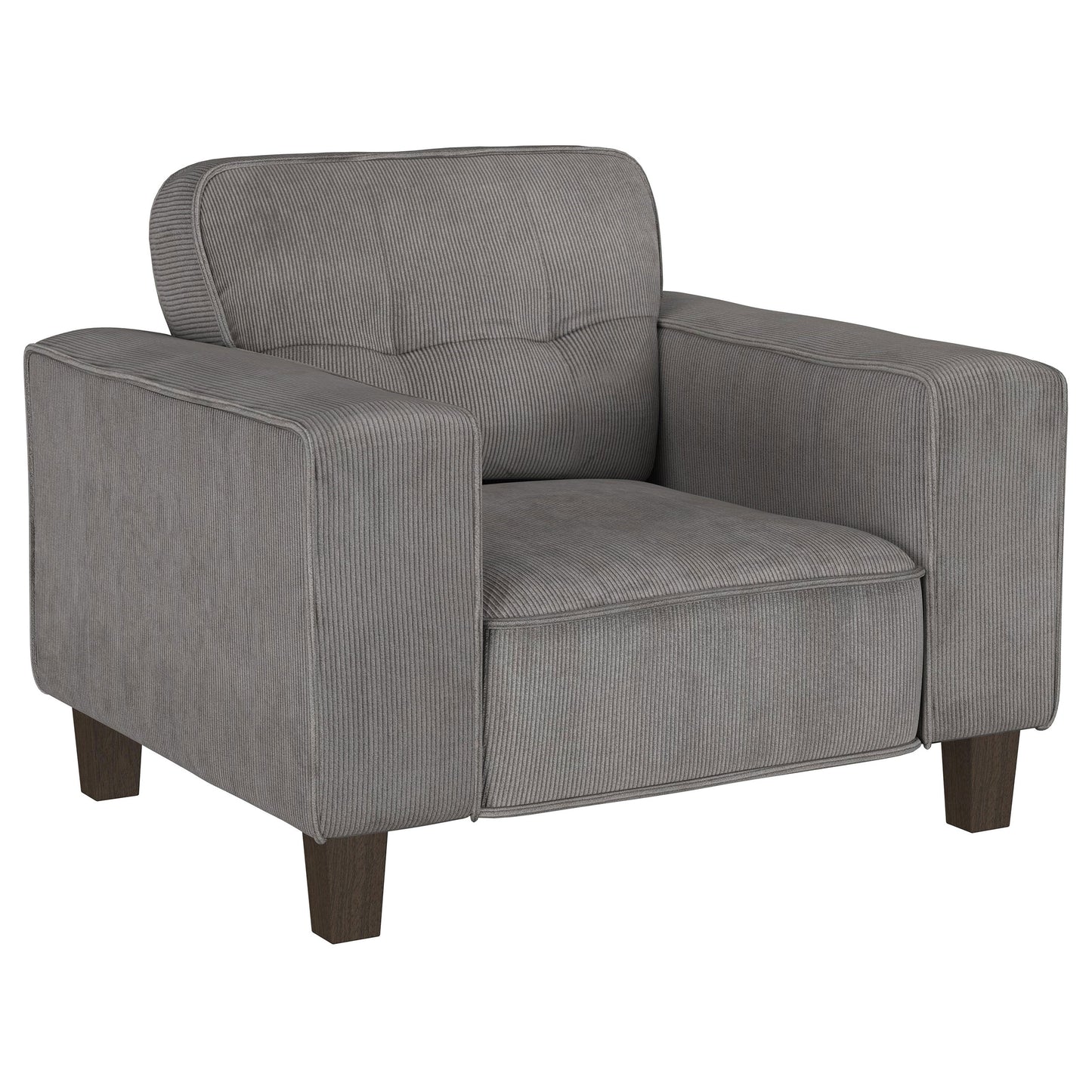 sandy upholstered track arm tufted accent chair charcoal