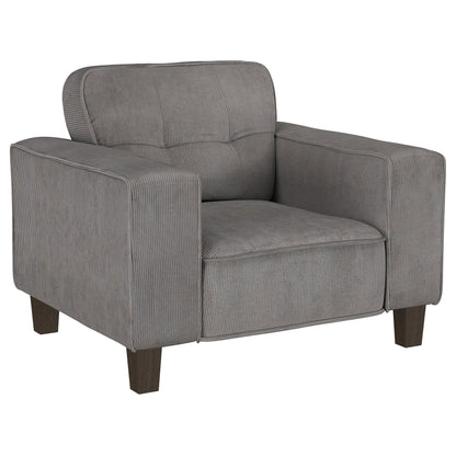 Leilani Upholstered Track Arm Tufted Accent Chair CharcoalCharcoal