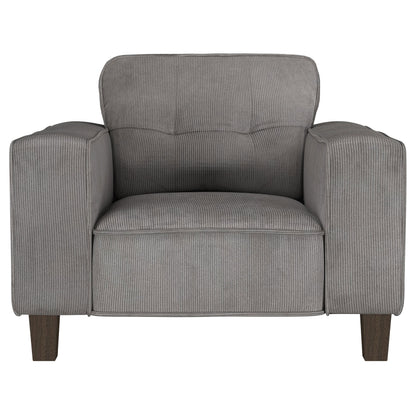 Leilani Upholstered Track Arm Tufted Accent Chair CharcoalCharcoal