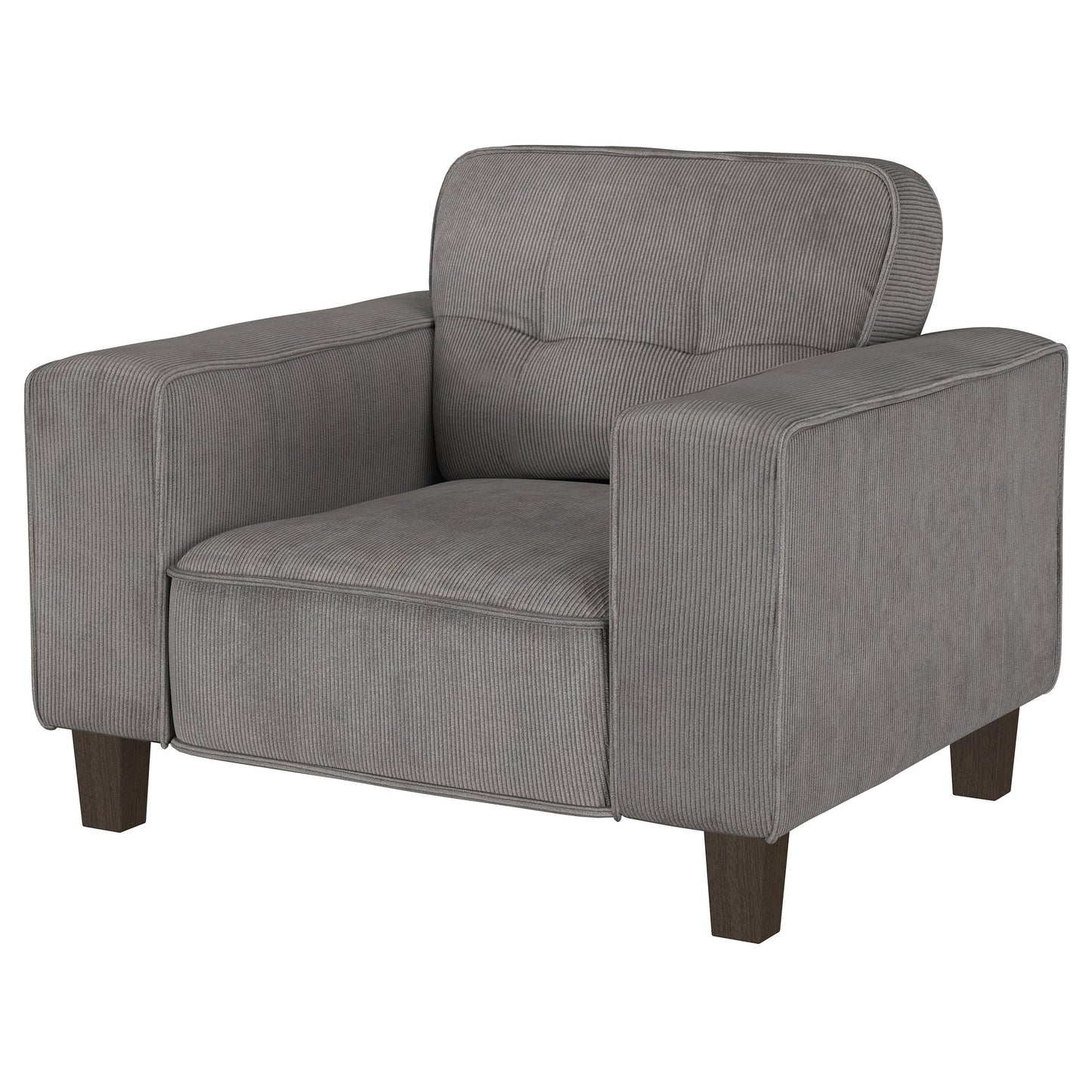 sandy upholstered track arm tufted accent chair charcoal