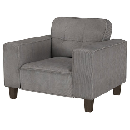 Sandy Upholstered Track Arm Tufted Accent Chair Charcoal