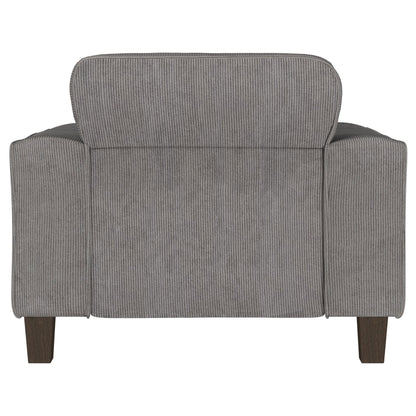 Sandy Upholstered Track Arm Tufted Accent Chair Charcoal