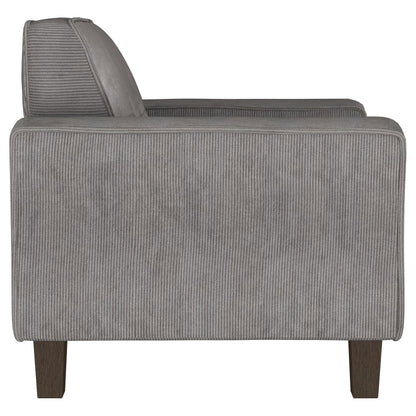 Sandy Upholstered Track Arm Tufted Accent Chair Charcoal