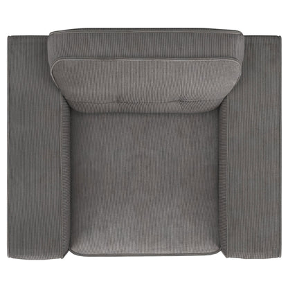 Sandy Upholstered Track Arm Tufted Accent Chair Charcoal