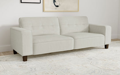 Leilani Upholstered Track Arm Tufted Sofa GreigeGreige