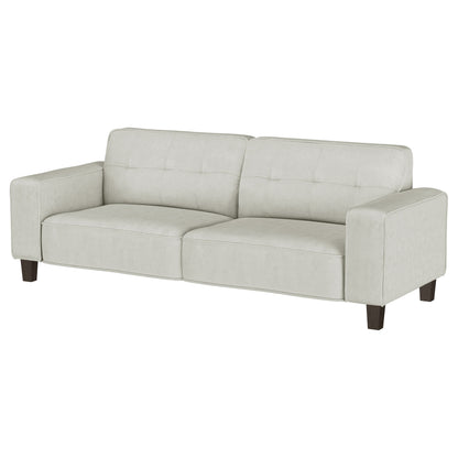 Leilani Upholstered Track Arm Tufted Sofa GreigeGreige