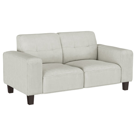 Leilani Upholstered Track Arm Tufted Loveseat GreigeGreige
