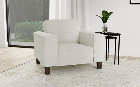 Leilani Upholstered Track Arm Tufted Accent Chair GreigeGreige