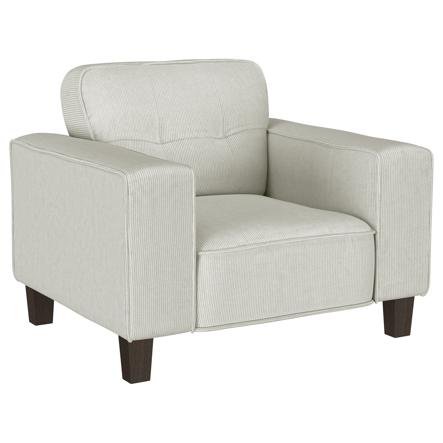 sandy upholstered track arm tufted accent chair greige