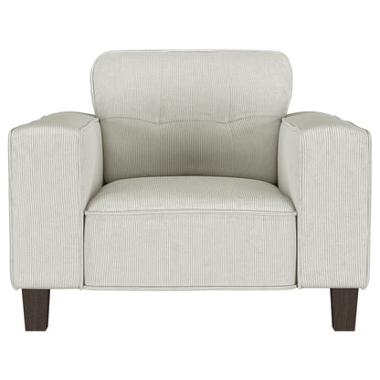 Leilani Upholstered Track Arm Tufted Accent Chair GreigeGreige