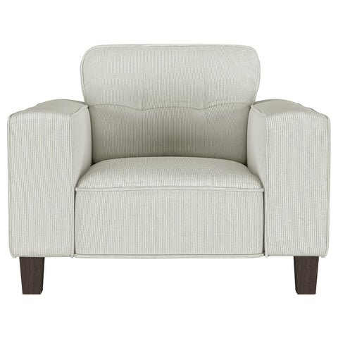 Leilani Upholstered Track Arm Tufted Accent Chair GreigeGreige