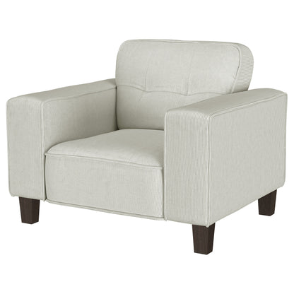 Leilani Upholstered Track Arm Tufted Accent Chair GreigeGreige