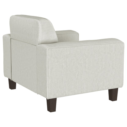 Sandy Upholstered Track Arm Tufted Accent Chair Greige