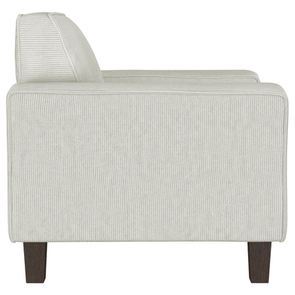 Sandy Upholstered Track Arm Tufted Accent Chair Greige