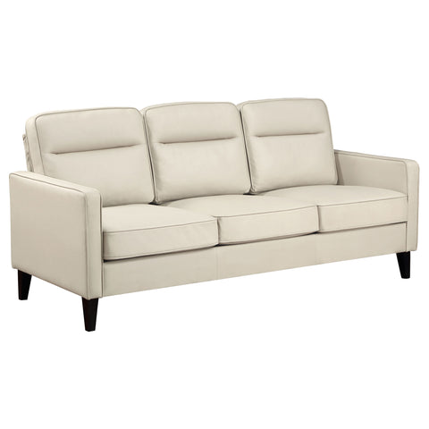 Rollo 3-piece Upholstered Track Arm Sofa Set IvoryIvory