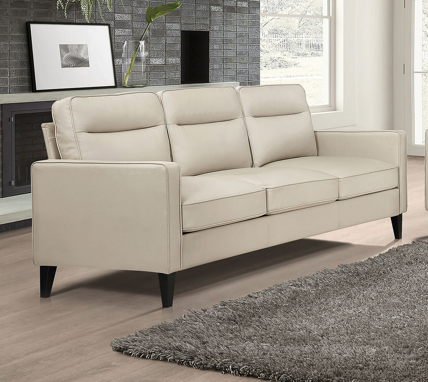 rollo upholstered track arm sofa ivoryivory