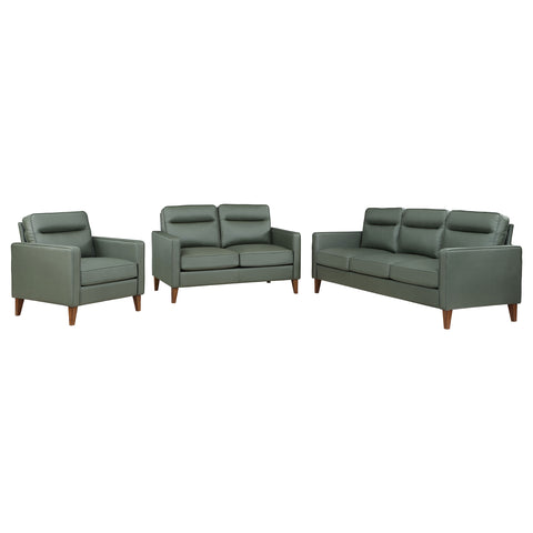 Rollo 3-piece Upholstered Track Arm Sofa Set GreenGreen