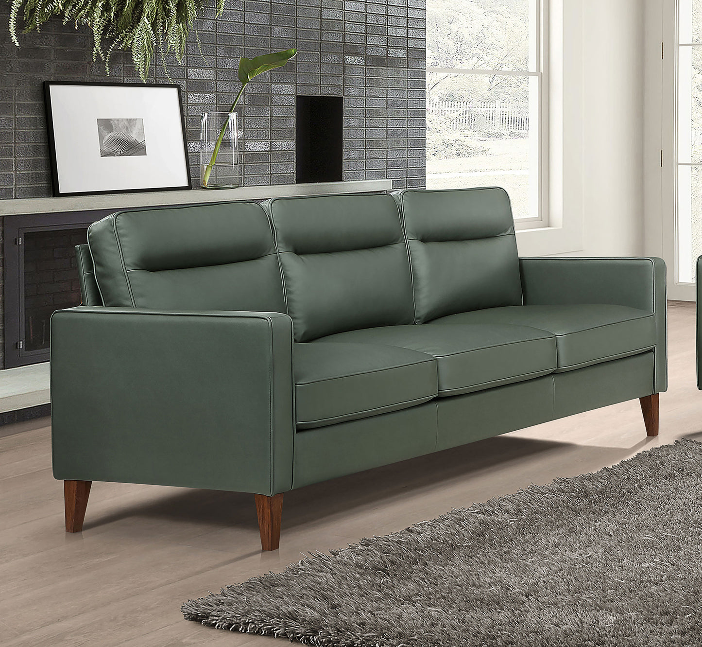 rollo upholstered track arm sofa greengreen