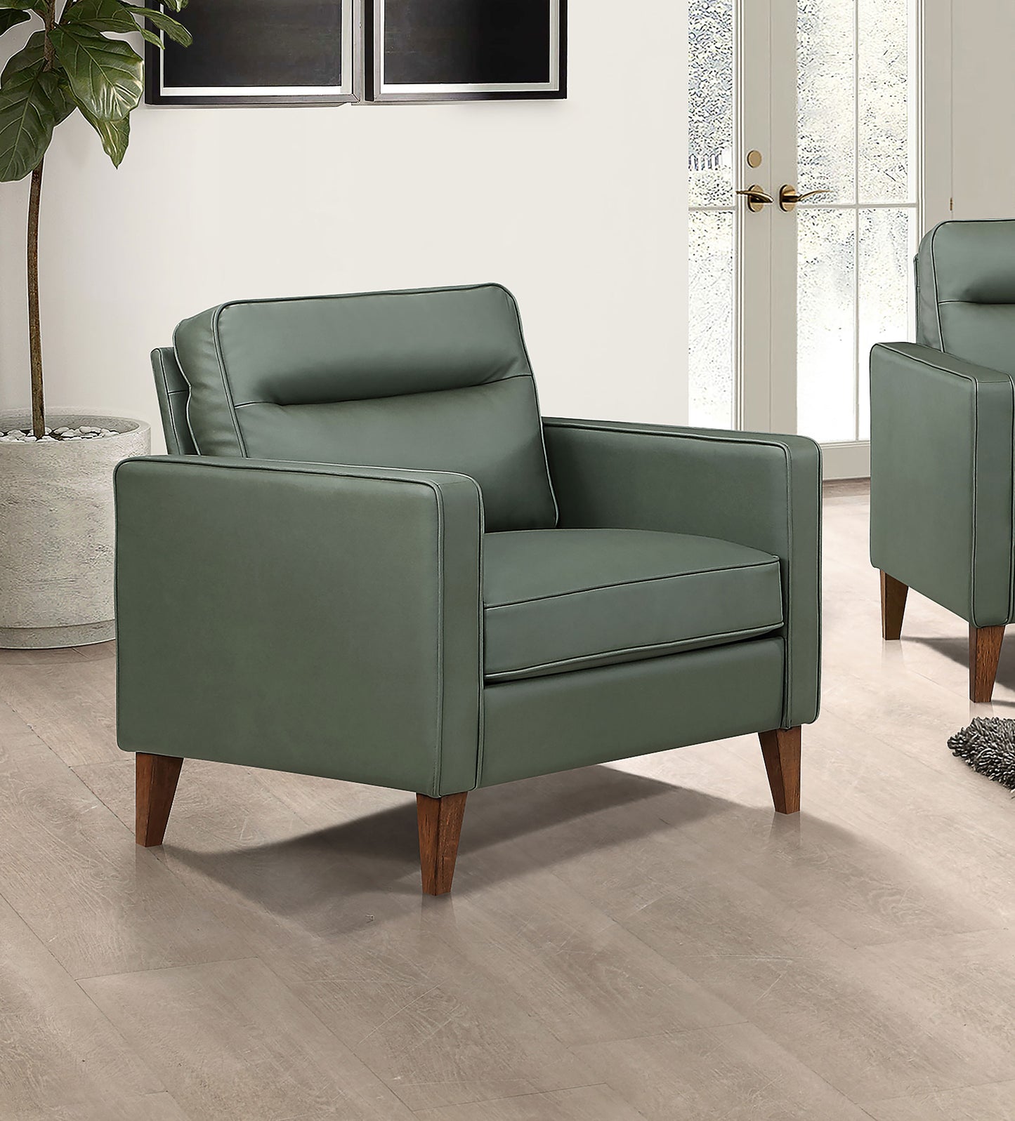 rollo upholstered track arm accent chair greengreen