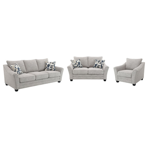 Mccord 3-piece Boucle Upholstered Sofa Set Light GreyLight Grey