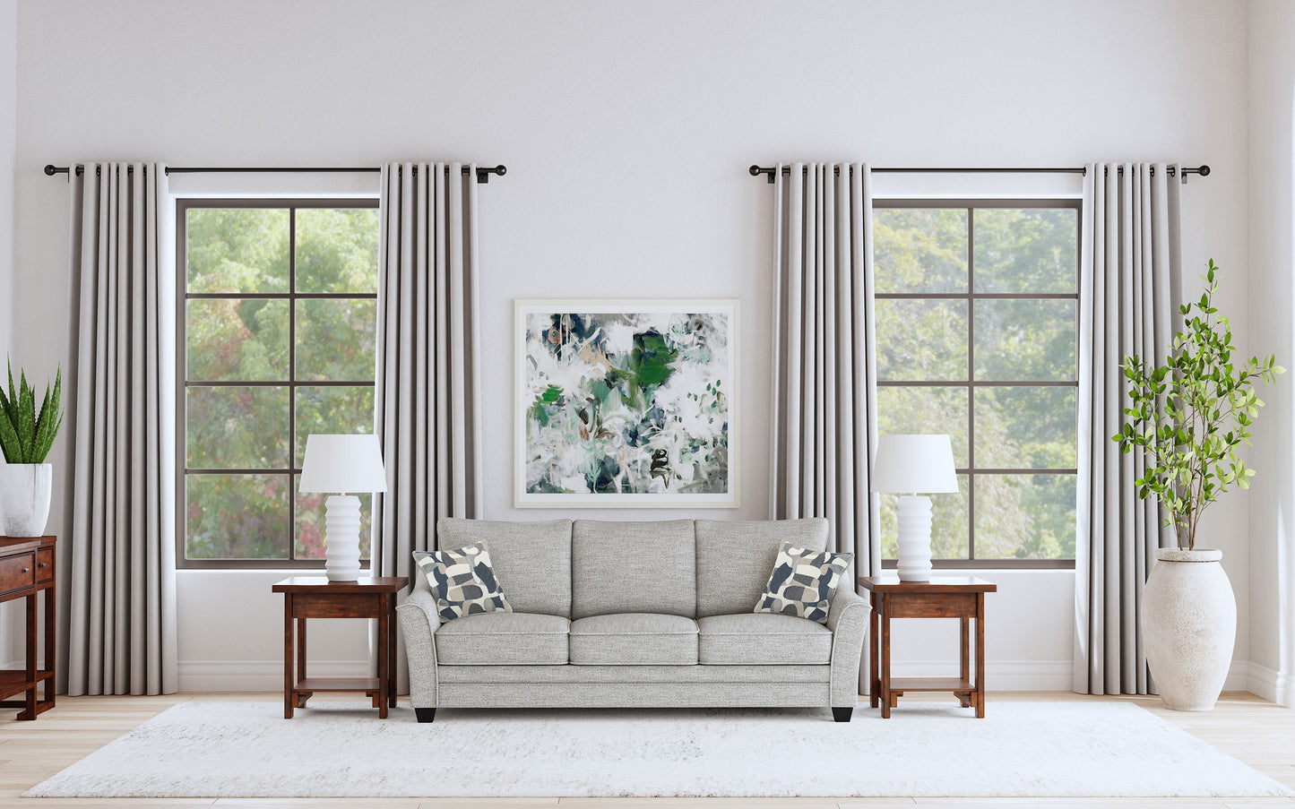 mccord boucle upholstered sofa light greylight grey