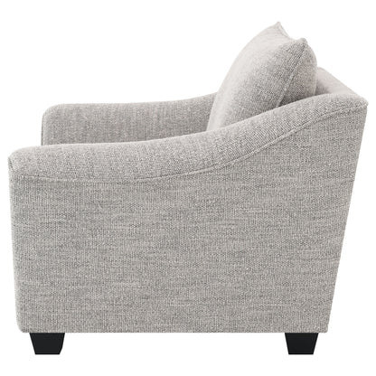 Barzini Boucle Upholstered Chair Light Grey