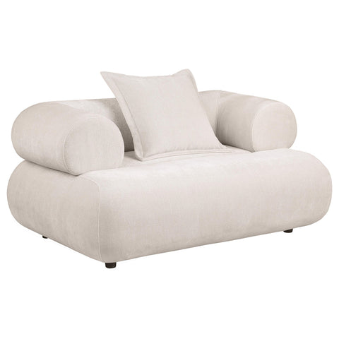 Casarin 2-Piece Chenille Sofa and Accent Chair Set Ivory