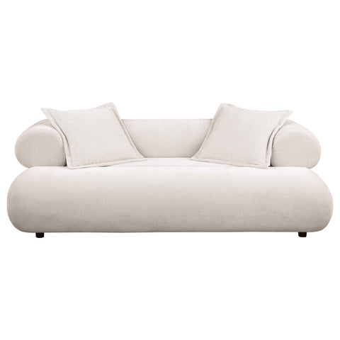 Casarin 3-seat Chenille Sofa with Rounded Shelter Arms Ivory