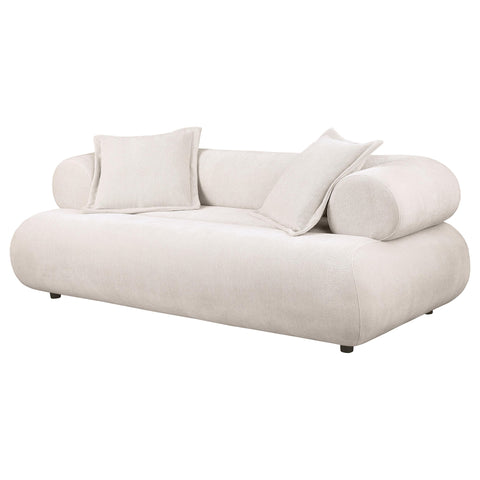 Casarin 3-seat Chenille Sofa with Rounded Shelter Arms Ivory