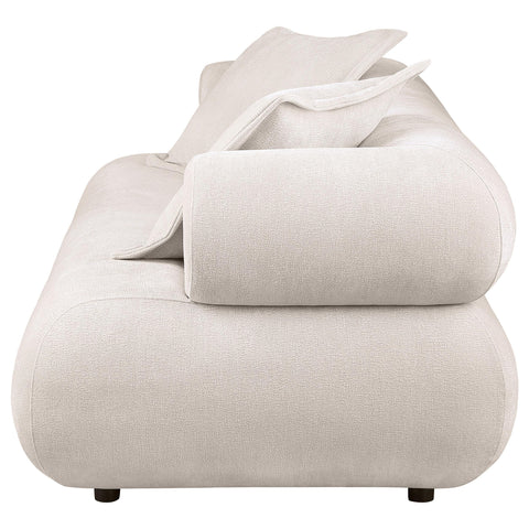 Casarin 3-seat Chenille Sofa with Rounded Shelter Arms Ivory