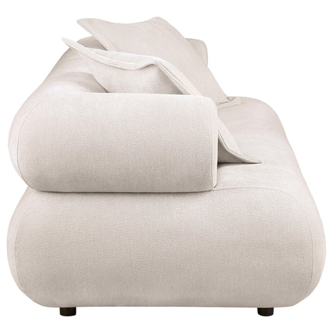Casarin 3-seat Chenille Sofa with Rounded Shelter Arms Ivory