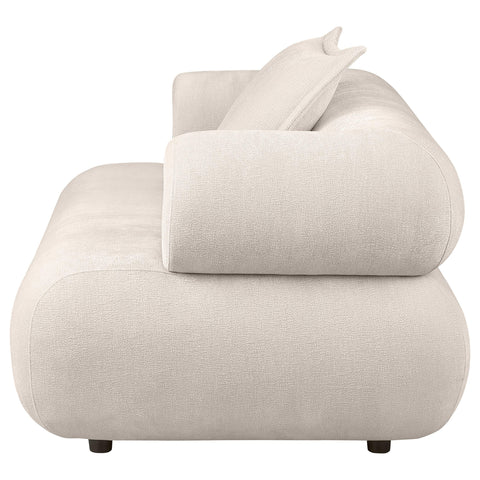 Casarin Chenille Accent Chair with Rounded Shelter Arms Ivory