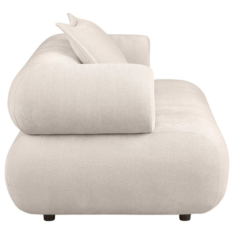 Casarin Chenille Accent Chair with Rounded Shelter Arms Ivory